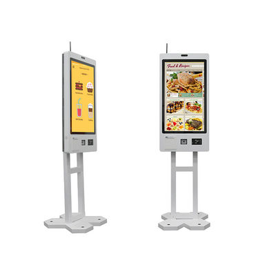 kaufen 21.5 23.8 27 32 Inch Touch Screen Self Service QR Code Scanner Ticket Receipt Printer Ordering Payment Kiosk for Restaurant online manufacture