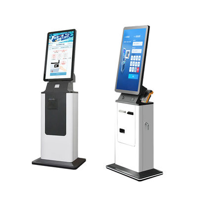 kaufen Self Service Payment Kiosk Floor Stand Hotel Touch Screen Cash Acceptor Passport Scanner Card Dispenser Self Check in Kiosk online manufacture