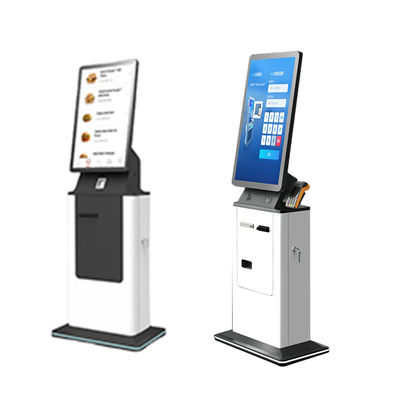 kaufen 27 32 Inch Touch Hotel Selbstbedienung Check in Kiosk Selbstbedienung Kartenleser Drucker Boden Stehende Zahlung Kiosk Maschine online manufacture