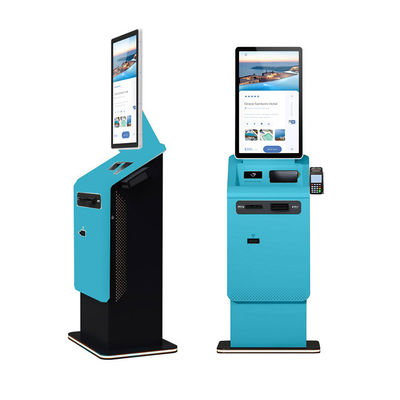kaufen 27 32 Zoll POS Bodenstand Zahlung Kioske Selbstbedienung Pass-Scanner NFC Thermal-Drucker Bargeld Münze Zahlung Kiosk Terminal online manufacture