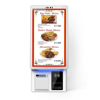 kaufen Weißes 10-Punkte-Kapazität-Touch-Restaurant-Bestellkiosk mit 1920*1080P-Auflösung für Selbstbedienung im Innenbereich online manufacture