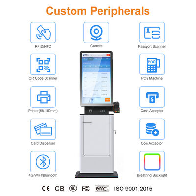 kaufen OEM ODM Auto Pay Selbstparkplatz Hotel Flughafen Automatisierter Check-in Selbstkartenverleiher Ticketdruckmaschine Zahlung Kiosk Maschine online manufacture