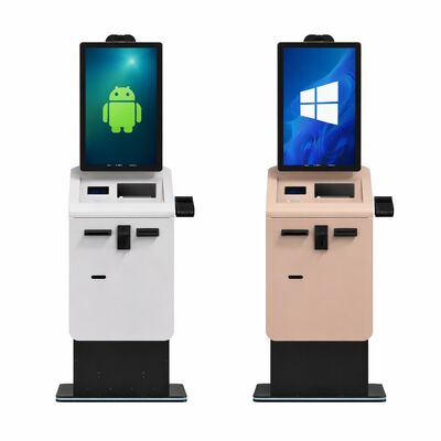 kaufen Selbstbedienungszahlung Kiosk-Maschine Touchscreen-Druck QR-Scanner Kartenleser Bargeld Münze Recycler Kiosk-Terminal online manufacture