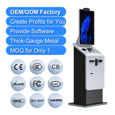 kaufen Standing Self-Service Zahlungsterminal SDK 27/32 Zoll Kapazitäts-Touch 10-Punkte-Kartenleser Bargeld Münze Zahlungsbestätigung online manufacture