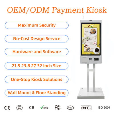 kaufen 21,5 23,8 27 32 Zoll Wandmontage Self-Service Bestellkiosk Restaurant Touchscreen Self-Service Zahlungsterminal NFC QR-Code online manufacture