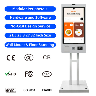 kaufen OEM-ODM-Wandmontage-Restaurant-Zahlungskiosk-Terminal, kapazitiver Touchscreen-Selbstbedienungs-Belegdrucker, Bestellkiosk online manufacture