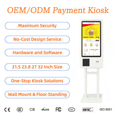 kaufen 21.5 23.8 27 32 Zoll Selbstbedienung Wandmontage Lebensmittelbestellung Zahlung Kiosk SDK POS/QR Code Bestellung Bargeldlose Zahlung Kiosk online manufacture