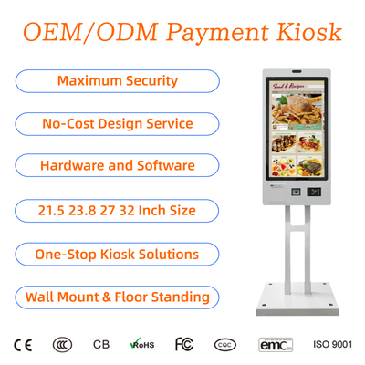 kaufen 21,5 27 32 Zoll Touchscreen-Self-Ordering-Kiosk mit QR-Scanner und Ticketdrucker für Restaurants, Wandmontage oder Bodenaufstellung online manufacture