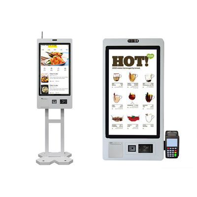 32 Zoll Selbstbedienung Zahlung Kiosk mit Drucker, Essen bestellen Selbst Kassierer Maschine