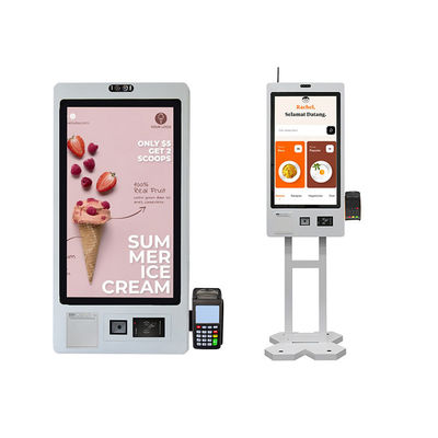 21,5-Zoll-Touchscreen-Informationssystem Thermodrucker Interaktives Kiosk-Display für Restaurants