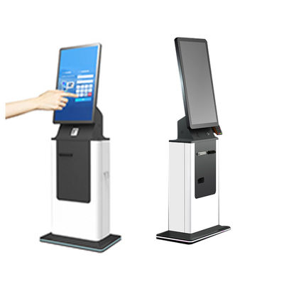 27 32. Inch Zahlungsterminal Boden Stand Selbstbedienung Touchscreen Pass-Scanner Ticketdrucker Hotel Check in Zahlung Kiosk