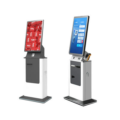 Check-in Kiosk Touchscreen Selbstbedienung A4 Drucker Pass-Scanner Bargeld Münze Zahlung Kiosk