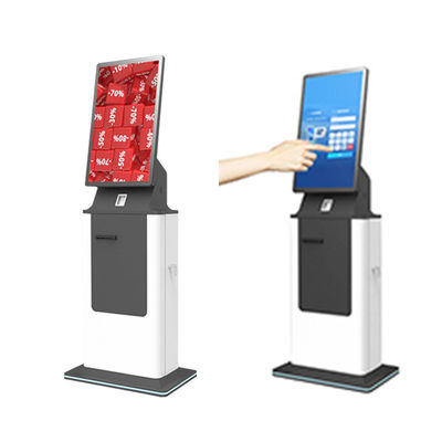 Hochkapazitäts-Rechnungsantragsteller-Selbstbedienungskiosk-Terminal mit 32-Zoll-Kapazitäts-Touchscreen und QR-Code-Scanner
