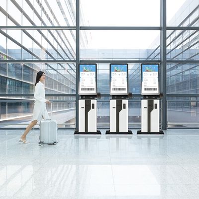 Automatischer Zahlungs-Anschluss mit Barcode-Scanner-biometrischem Leserselbstzahlungskiosk mit Drucker