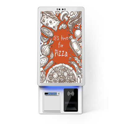 21,5-Zoll-Stand-Alone-Selbstbedienungs-Bestellmaschine Android-POS-Terminal-Kiosk-Touchscreen mit Barcode-Scanner-Thermodrucker