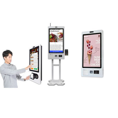 Kapazitiver Touch 10-Punkte-Selbstbestellung Kiosk Ticket Druck Qr Scanner RFID-Leser