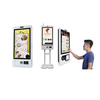 Selbstbestellkiosk All-in-One-Wärmedrucker Wandmontiertes Touchscreen Selbstbedienungs-Bezahlkiosk