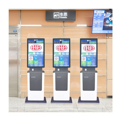 Bodenstand 27 Zoll Selbstbedienung Touchscreen Informationskiosk mit Ticket-Drucker